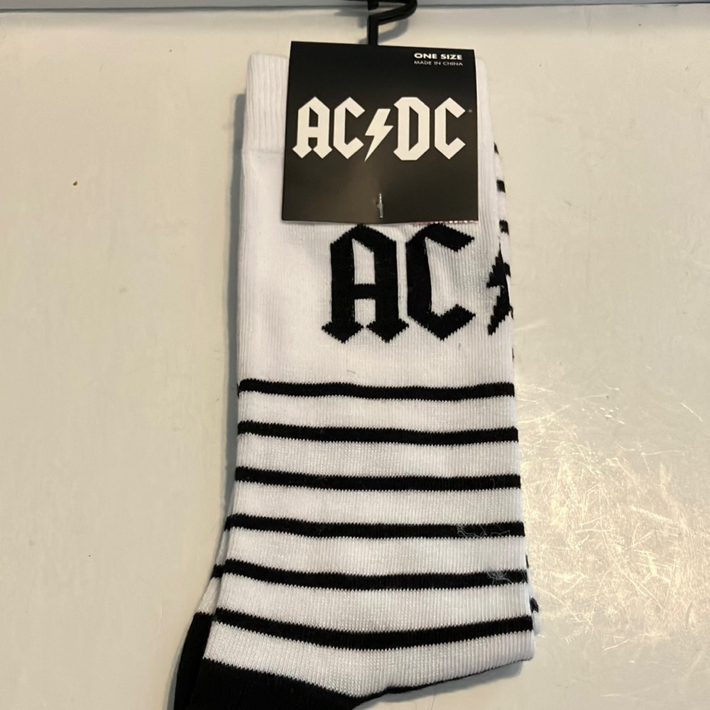 AC/DC‎ Casual Black and White Crew Socks